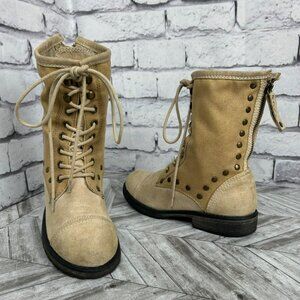 Roxy Concord Canvas Suede Lace-Up Boots Womens 7 Textile Casual Ankle Grunge